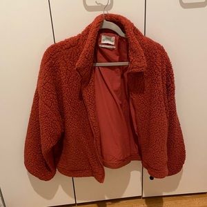 Cozy Sherpa Jacket Burnt Orange